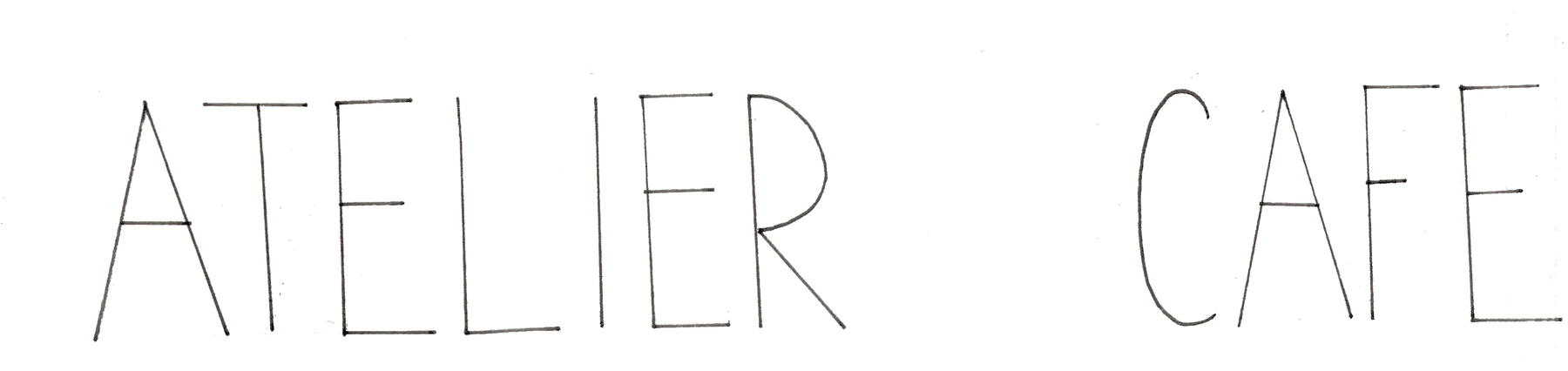 Atelier Cafe, hand-lettered.